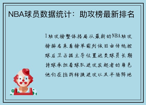 NBA球员数据统计：助攻榜最新排名